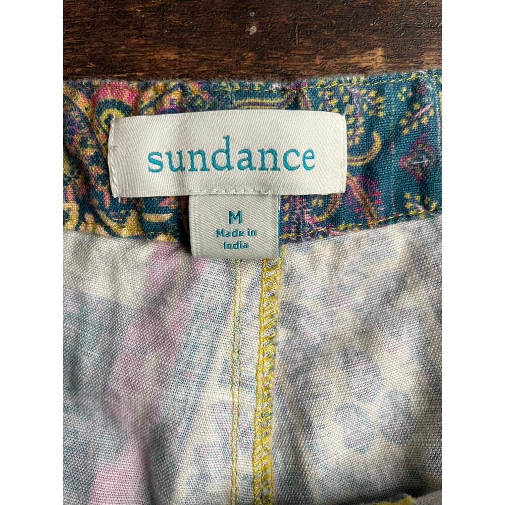 Sundance Kalini Shorts Women’s Boho Green Linen cotton Blend Medium - Picture 3 of 10